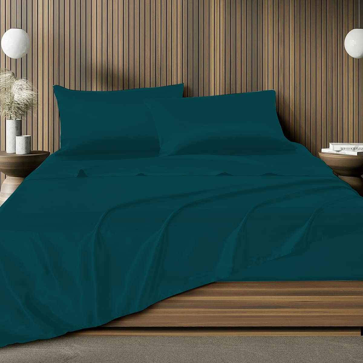 Premium 100% Egyptian Cotton Sheets Queen Size - 1000 Thread Count, 4-Piece Bedding Set with Deep Pocket (21