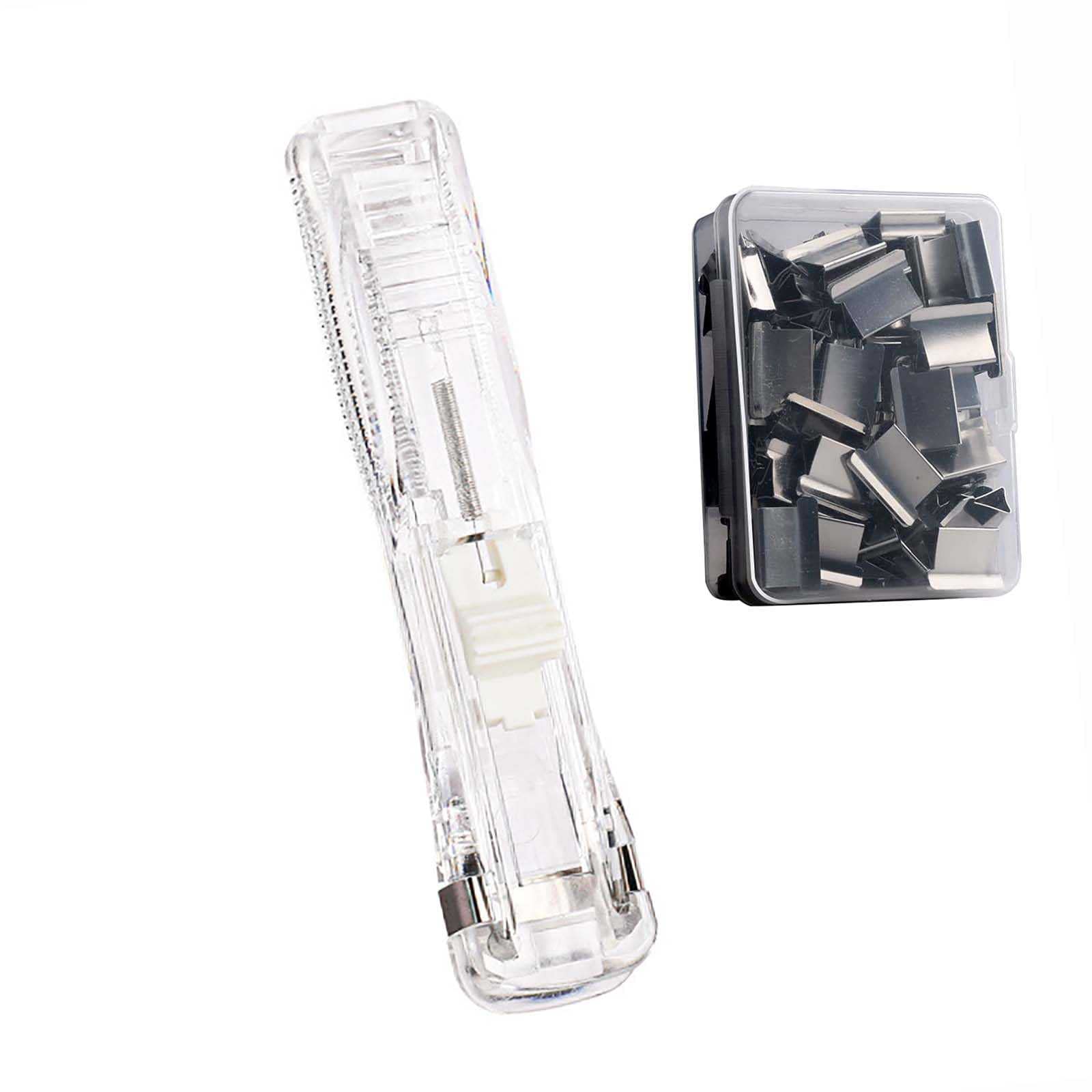Reusable Creative Stapler - Portable Mini Stapler with Stainless Steel Clips for School, Home & Office Supplies | Perfect for Paperwork, Crafting & Desk Organization