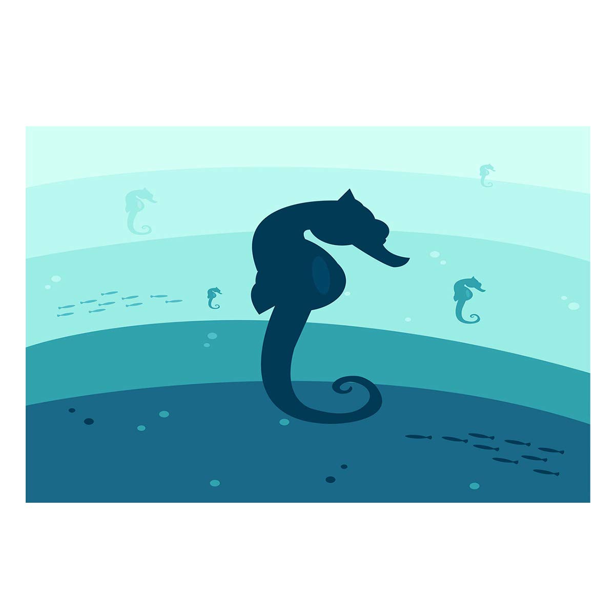 Monroda Aquarium Background - Blue Ocean World Fish Tank Decor with Seahorse & Shark Design for Freshwater & Saltwater Aquariums | Perfect for Home, Office, or Classroom Aquatic Displays