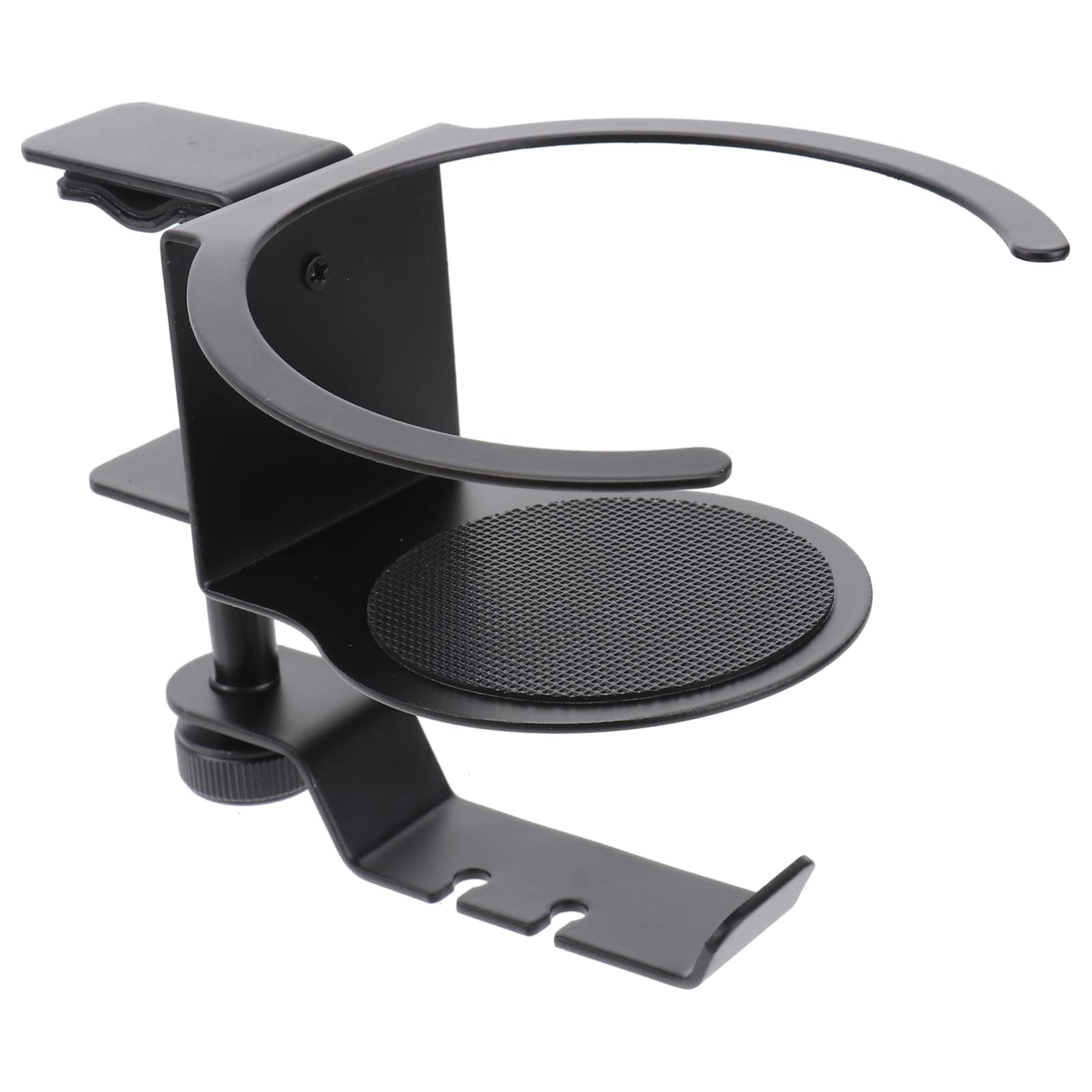 ETHZZLE Desk Organizer with Rotating Hook - Headset Hanger, Drink Cup Clamp & Tool Holder - Easy to Assemble Black Workspace Accessory for Office, Gaming & Home Organization