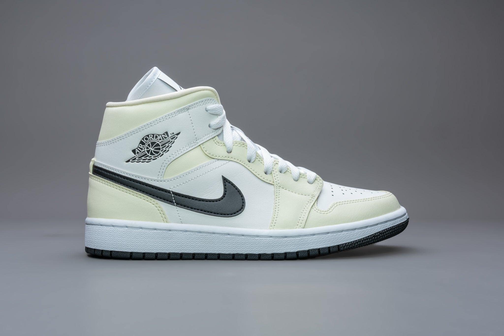 Nike Jordan Air 1 Mid Women's Shoes BQ6472-121 - Size 9.5W Coconut Milk White - Casual Sneakers for Streetwear & Basketball Fashion