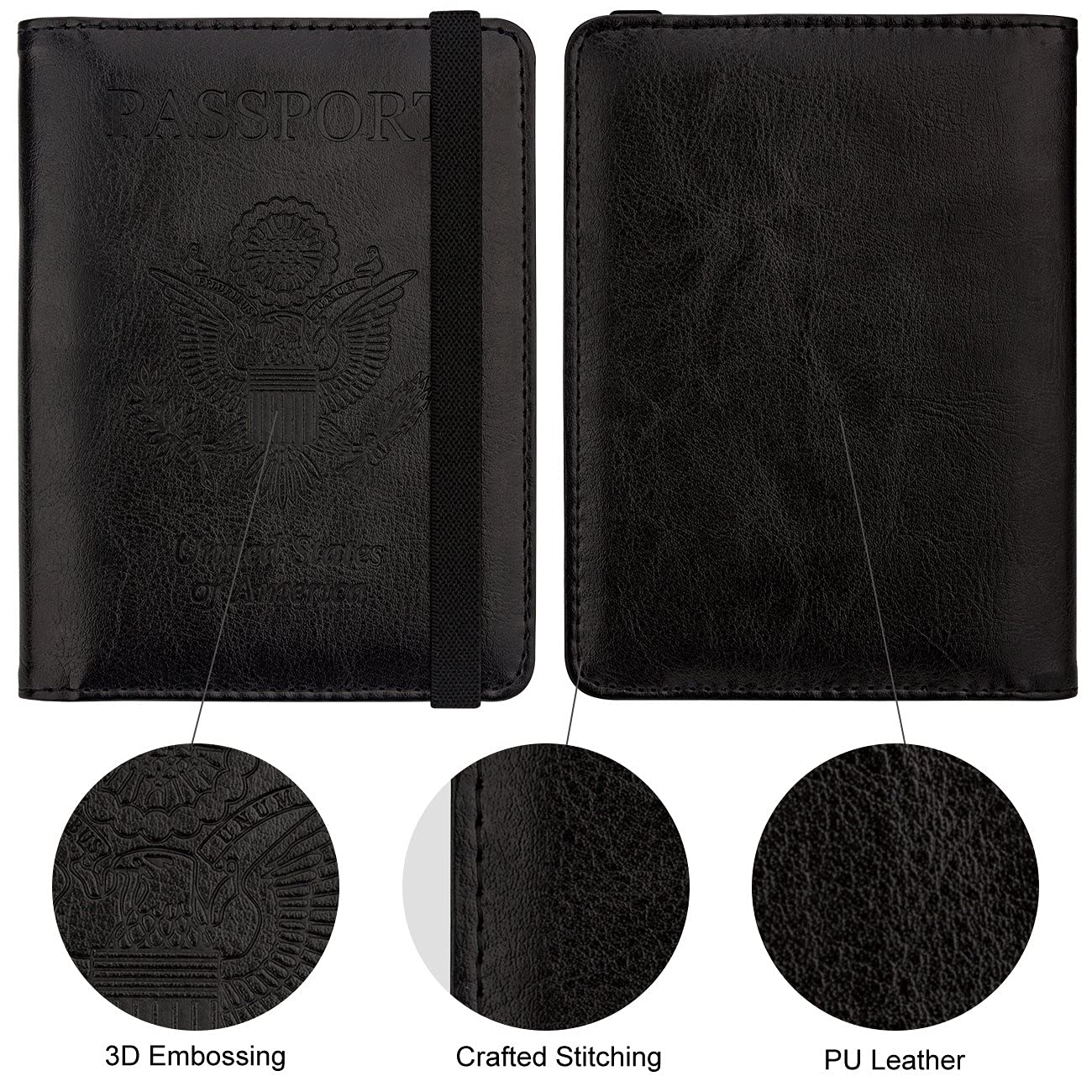 Premium Travel Accessories Set - RFID Blocking Passport Holder & Vaccine Card Protector Combo | Perfect for International Flights, Vacations & Business Trips