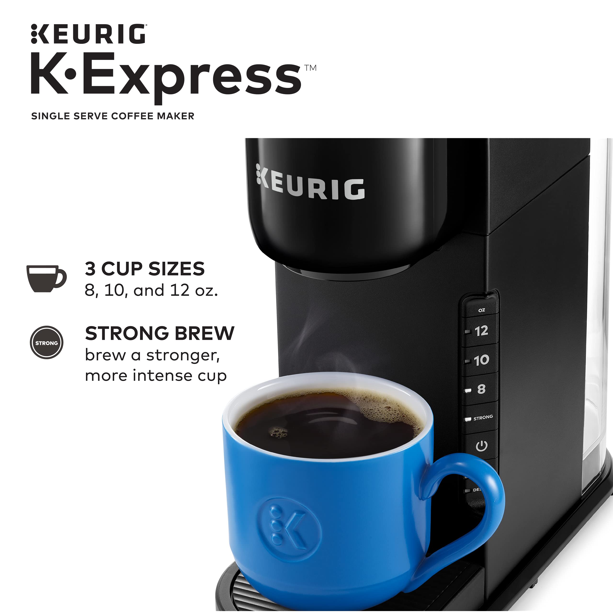 Keurig K-Express Single Serve Coffee Maker with 72 Café Bustelo Espresso Style Dark Roast K-Cup Pods - Fast Brewing for Home, Office & Small Spaces - Perfect for Espresso Lovers & Busy Mornings