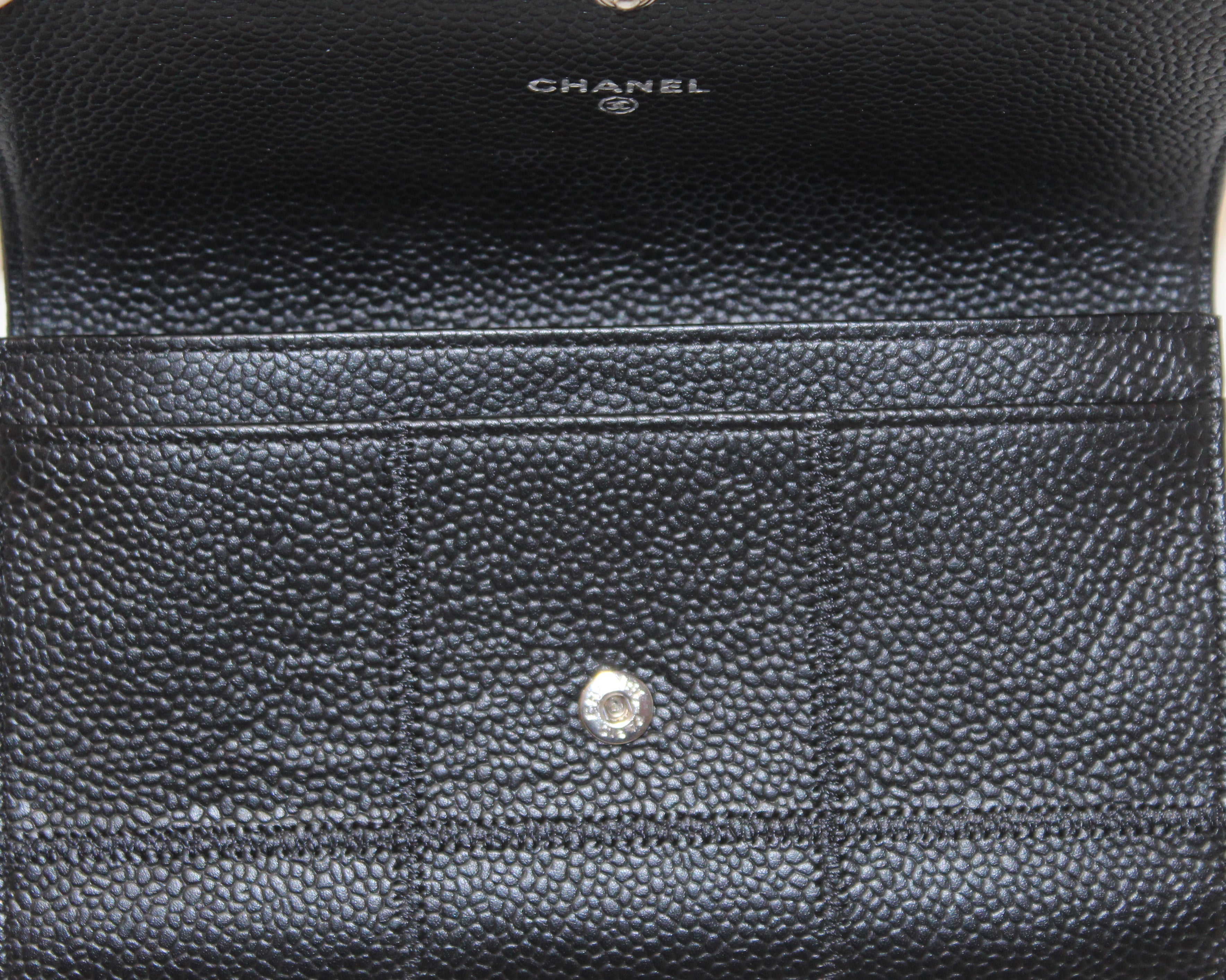 Authentic Chanel Black Caviar Leather Medium Flap Wallet - Luxury Designer Handbag for Women, Perfect for Everyday Use & Special Occasions