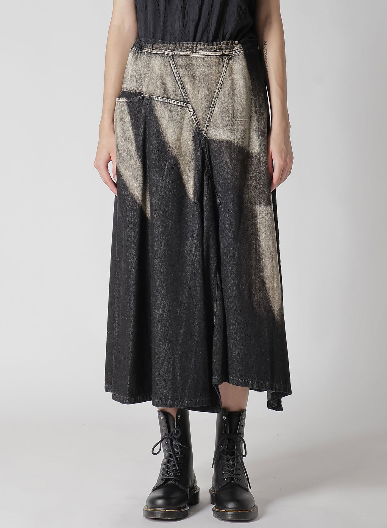 Spotted Denim Triangle Gusset Flare Skirt for Women - Vintage Retro High Waist A-Line Skirt - Perfect for Casual Outfits, Parties, and Boho Fashion