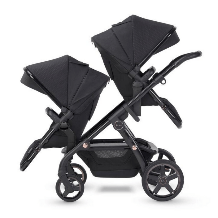 Silver Cross Wave 2022 Luxury Double Stroller for Twins - Lightweight Compact Foldable Design Perfect for Travel, Shopping & Daily Use