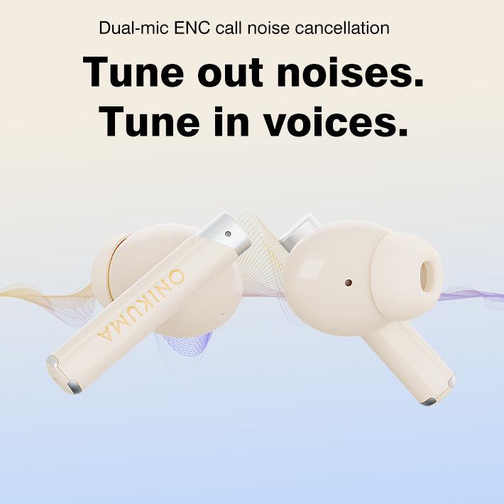 ONIKUMA T18 Wireless Bluetooth Earbuds - Retro Style Sports & Gaming Headphones with Noise Cancellation for Running, Workouts, and Mobile Gaming