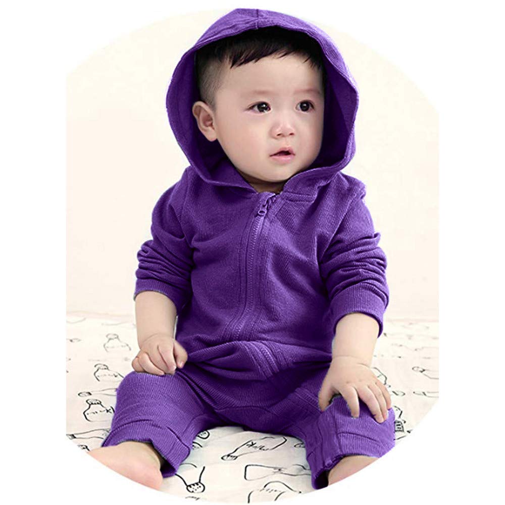 Dinosaur Hoodie Romper Zip Jumpsuit for Baby Girls & Boys - Soft & Comfortable Toddler Outfits for Playtime, Daycare & Outdoor Adventures