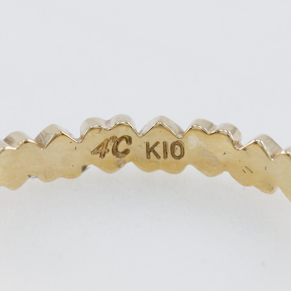 4℃ 1P Diamond K10 Yellow Gold Ring for Women - Elegant Birthday Gift for Her, Anniversary, Engagement, or Special Occasion Jewelry