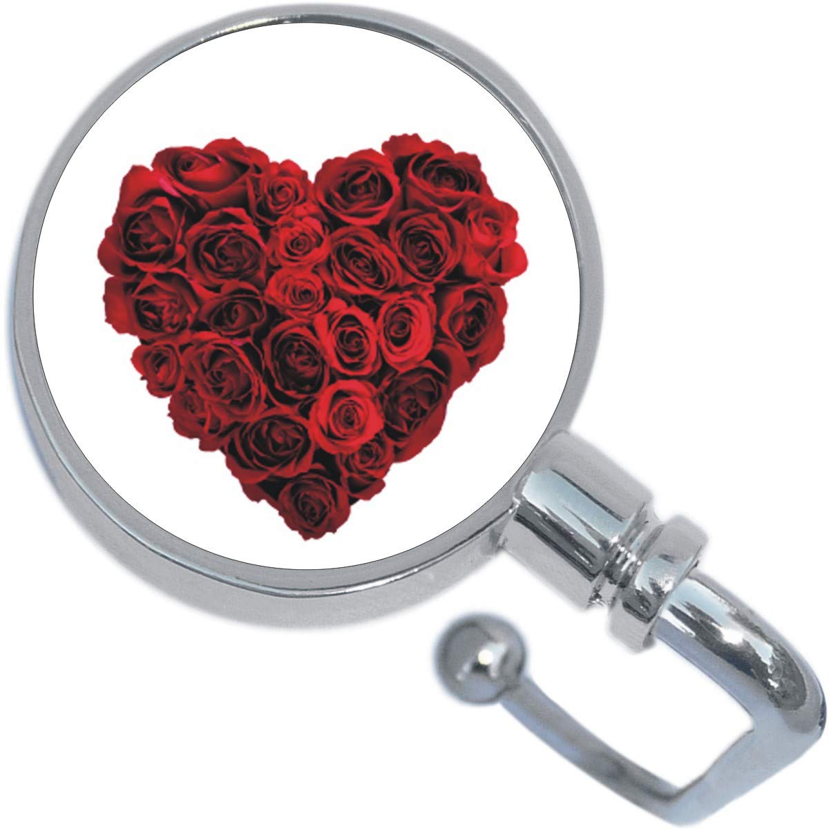 NewCharms Red Rose Heart Classic Purse Hanger - Elegant Handbag Hook for Restaurant, Bar & Shopping (Rose Gold)