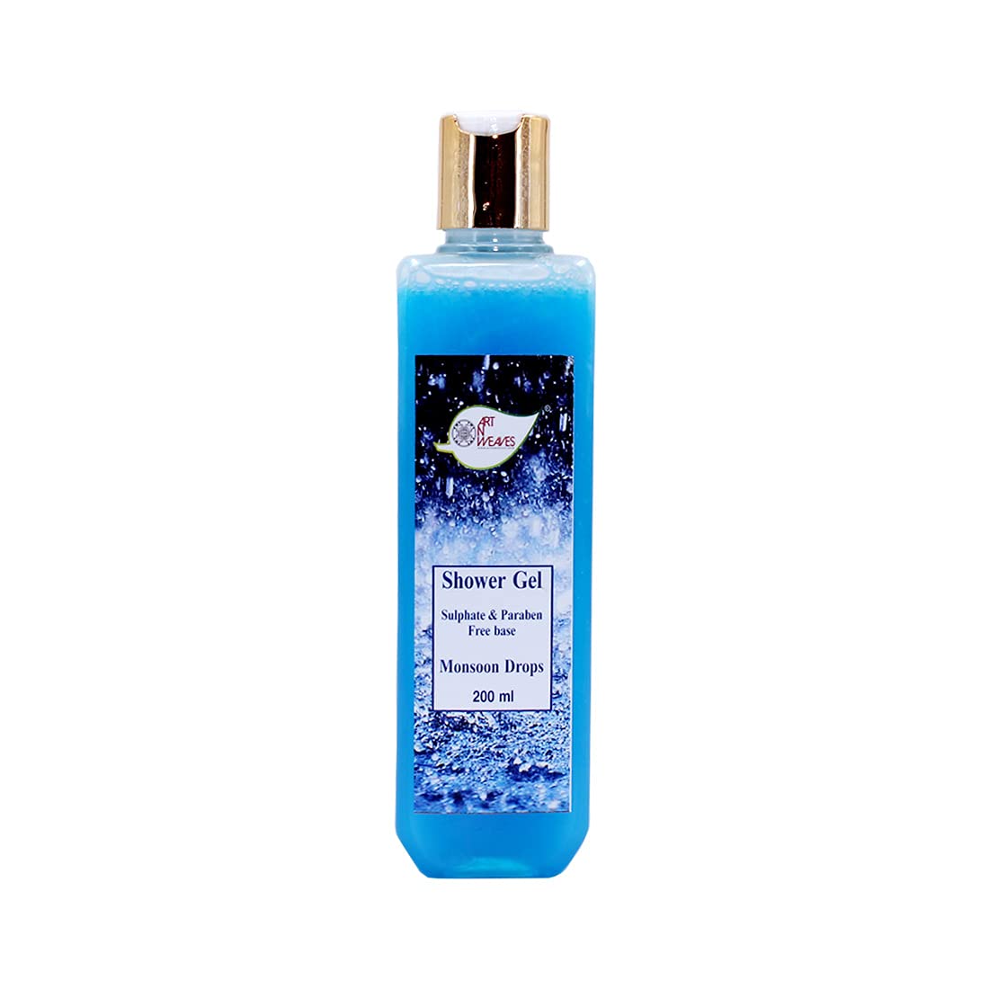 artNweaves Monsoon Drops Sulfate-Free Shower Gel & Face Wash - Blue Gel (200ml) | Gentle Cleansing for All Skin Types | Perfect for Daily Use & Travel