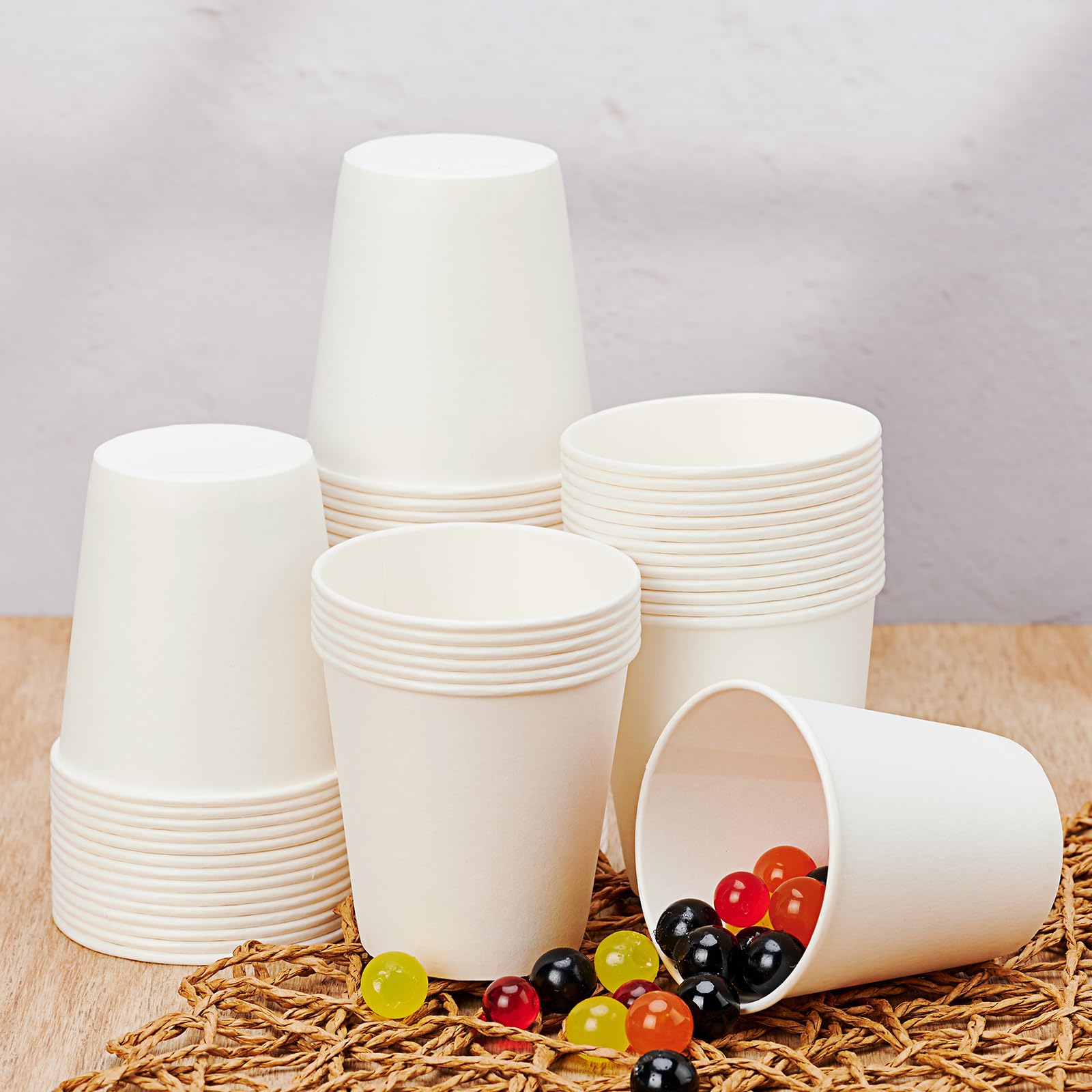 100 Count 3 oz Disposable Paper Mouthwash Cups - Small Bathroom Cups for Dental Rinse, Parties, Travel & Everyday Use - Perfect for Home, Office & Healthcare Facilities