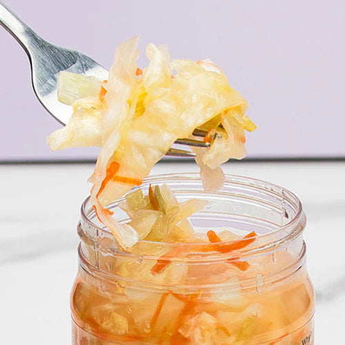 Organic Raw Probiotic Sauerkraut with Carrots | Fermented Cabbage Superfood | Gut Health & Digestion Support | Perfect for Salads, Sandwiches & Healthy Snacking