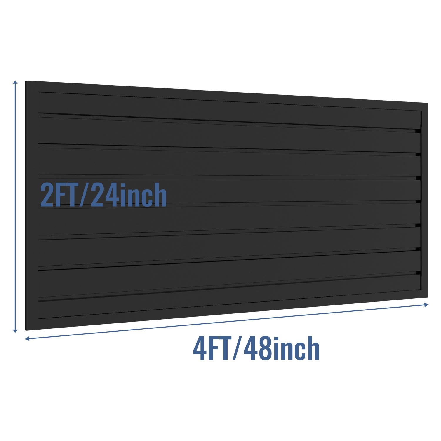 Heavy Duty PVC Slatwall Panel - 4 x 2 ft Black Garage Wall Organizer with Interlocking System | Wall Mounted Tool Storage Rack for Garage, Workshop, Retail Display & Home Organization