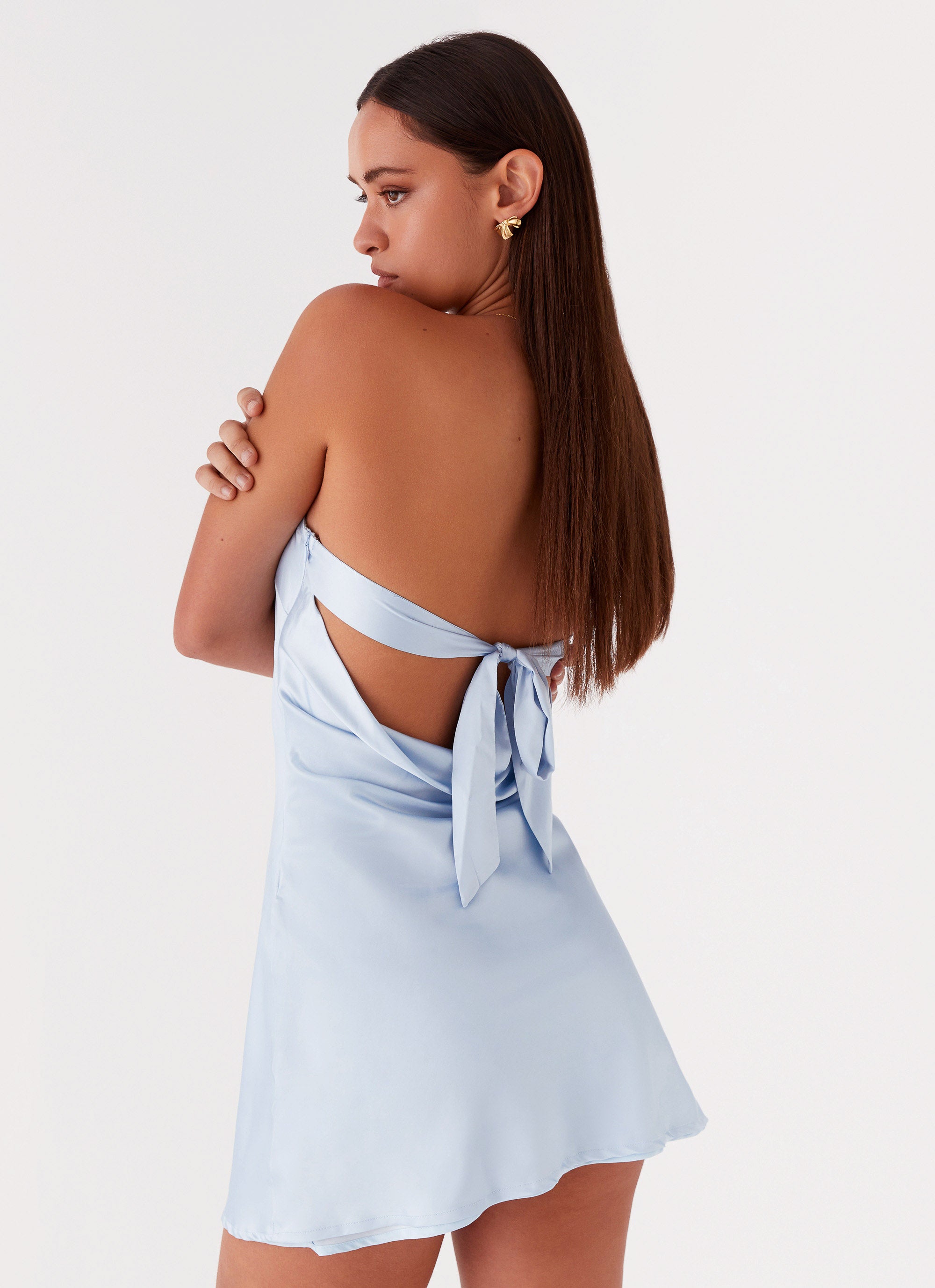 Jamie Satin Mini Dress - Elegant Blue Party Dress for Women | Perfect for Cocktail Parties, Date Nights & Special Occasions