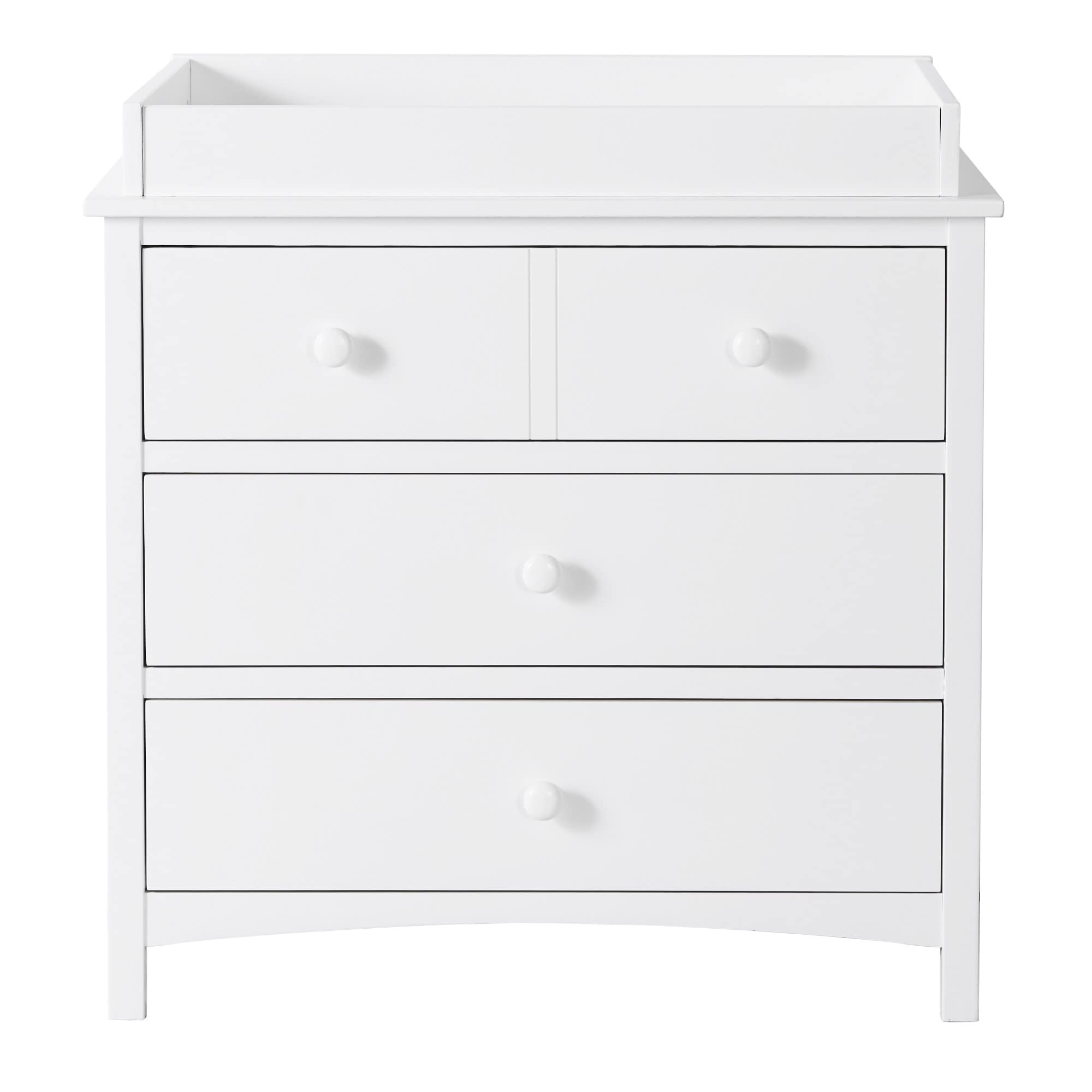 Universal 3-Drawer Dresser Oxford Baby Changing Topper - Snow White | Safe & Comfortable Diaper Changing Station for Nursery, Bedroom & Daycare