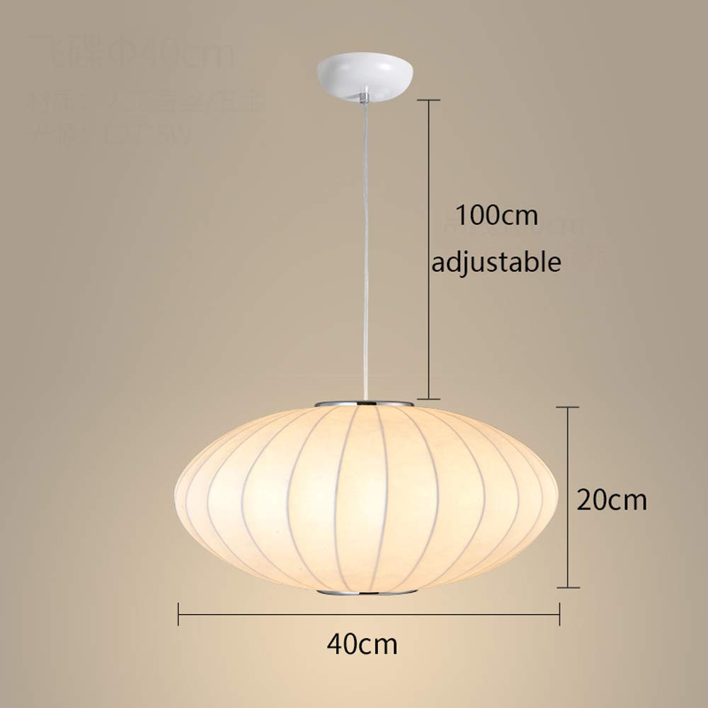 Italian Cloth Lantern Pendant Lamp - Nordic Style E27 Socket Hanging Light with Fabric Shade, 40cm x 20cm - Perfect for Living Room, Bedroom, Bar & Restaurant Ceiling Lighting - Creates Cozy Ambiance for Dining, Relaxing & Entertaining