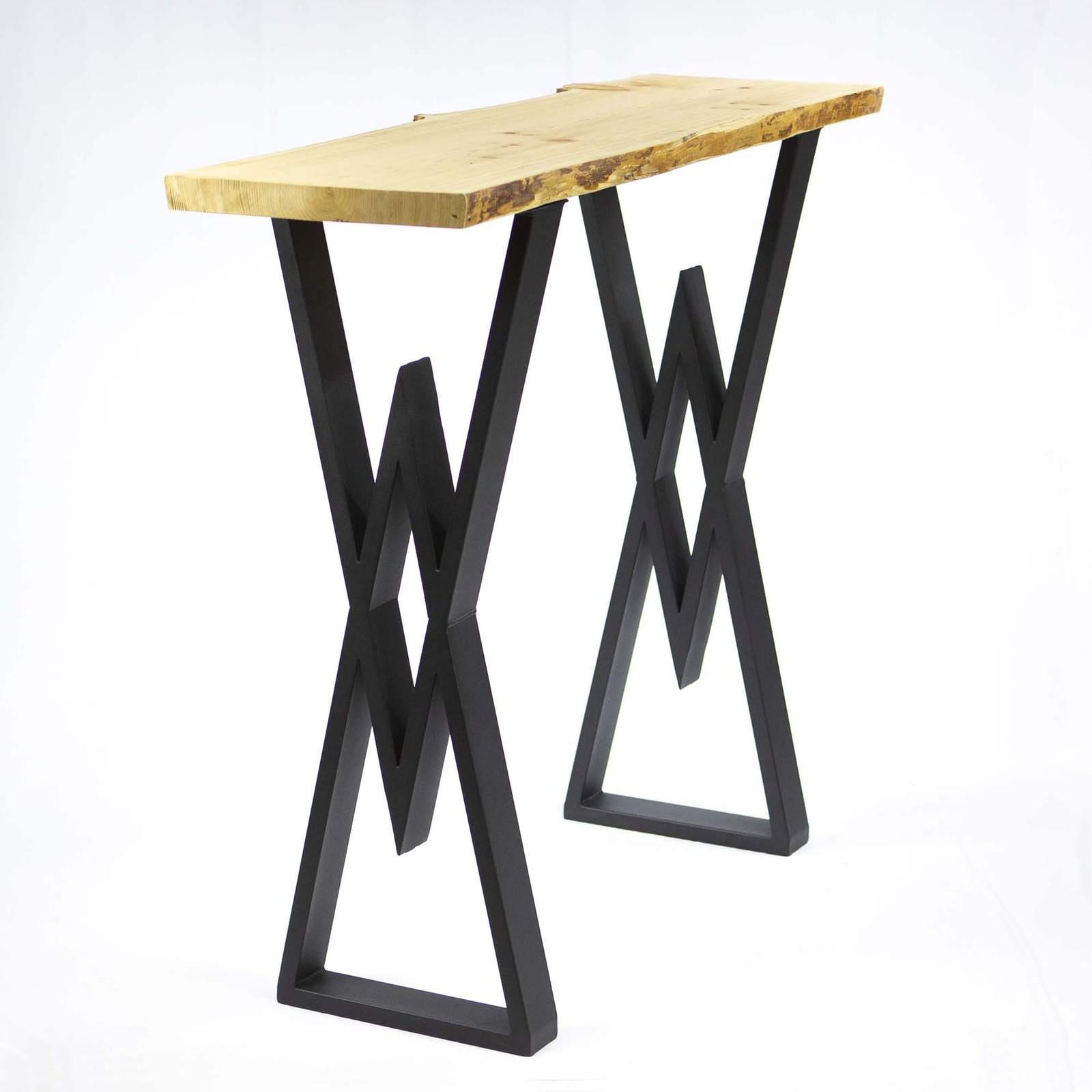 SS680 Metal Diamond Shaped Bar Table Leg Base - 40 Inches Tall, 14 Inches Wide (1 Pair) - Perfect for DIY Pub Tables, Kitchen Islands & Modern Home Bar Furniture