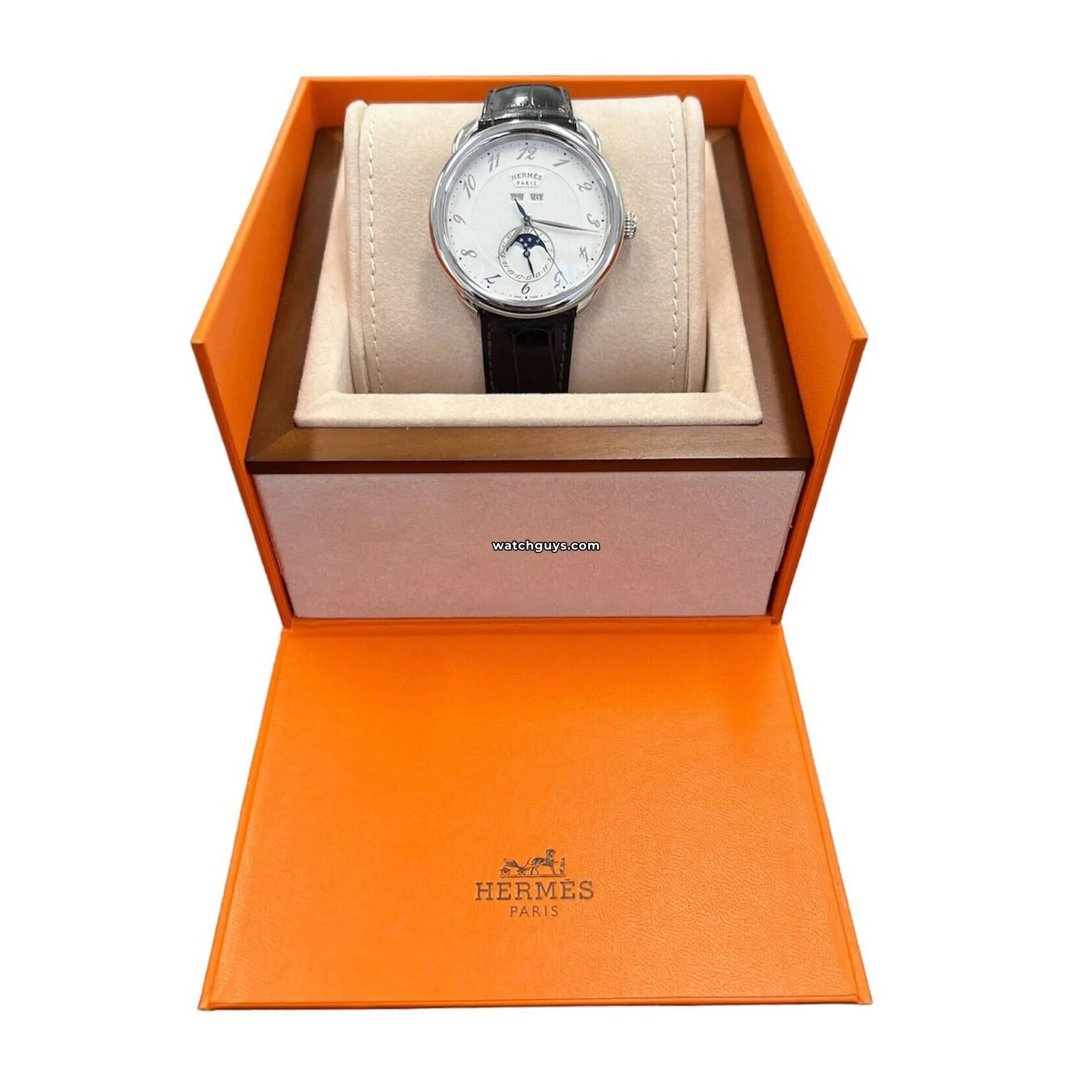 Hermes Arceau Grande Lune Moonphase Watch - Luxury Swiss Automatic Moon Phase Timepiece for Men & Women | Perfect for Formal Events, Business Meetings & Special Occasions