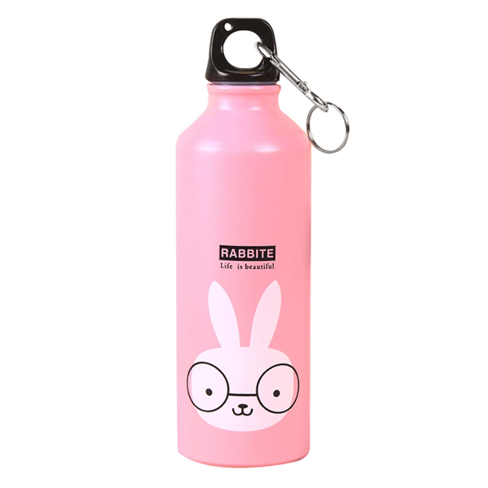 500ml Cartoon Rabbit Aluminum Sports Water Bottle - Lightweight, Leak-Proof & Portable for Running, Gym, Hiking & Outdoor Activities