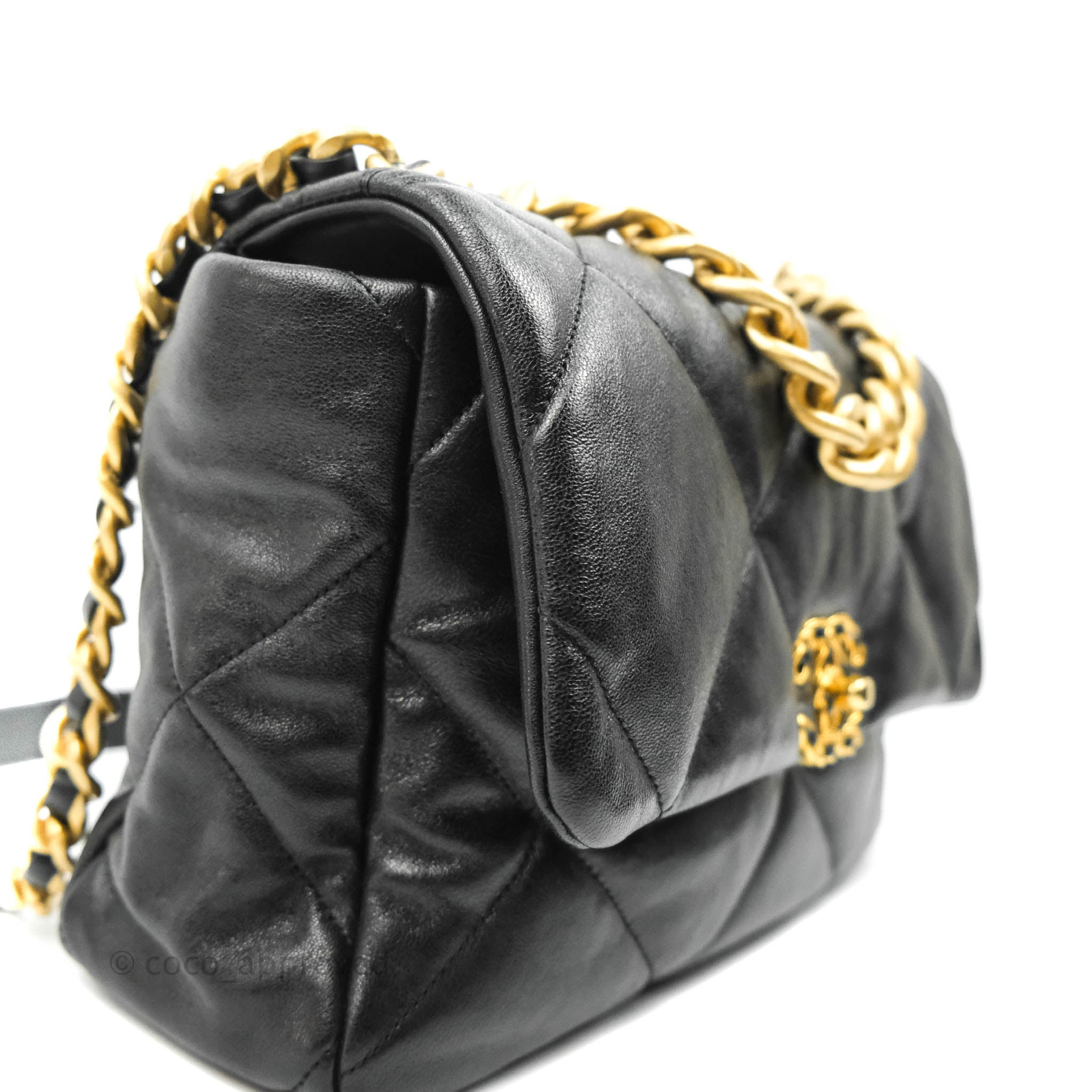 Chanel 19 Medium Flap Bag in Black Goatskin Leather with Mixed Hardware - Luxury Handbag for Women, Perfect for Work, Evening Events & Everyday Use