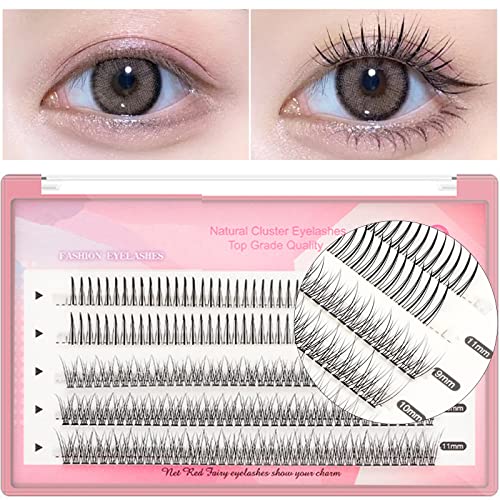 200 Wisps Natural Individual Lashes - 9-11mm Mixed Fishtail/A Style Cluster Lashes for DIY Eyelash Extensions | 10D Volume Lashes Kit with C Curl | Perfect for Daily Wear, Special Occasions & Professional Makeup Looks