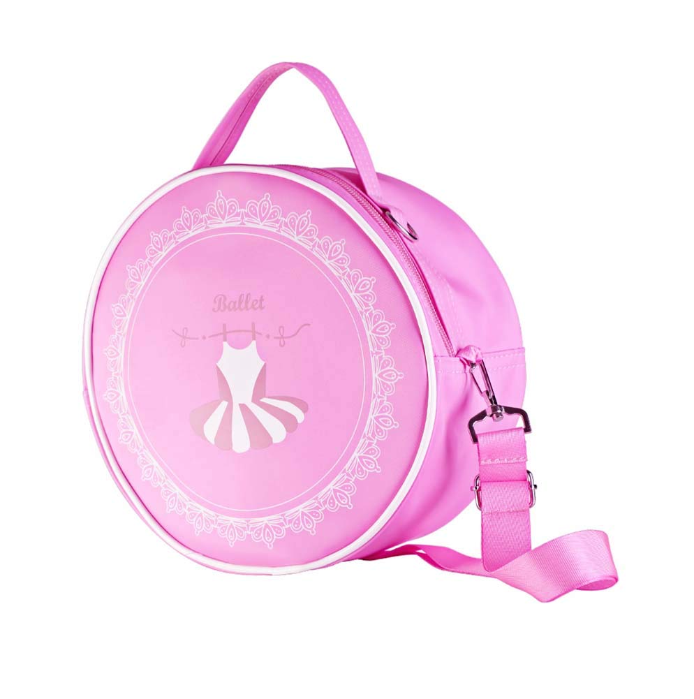 Panda Legends Cute Pink Ballet Dance Shoe Bag - Round Zippered Tote for Girls Ballet, Latin Dance, Gym Equipment Storage - Perfect for Dance Classes, Recitals & Sports Practice