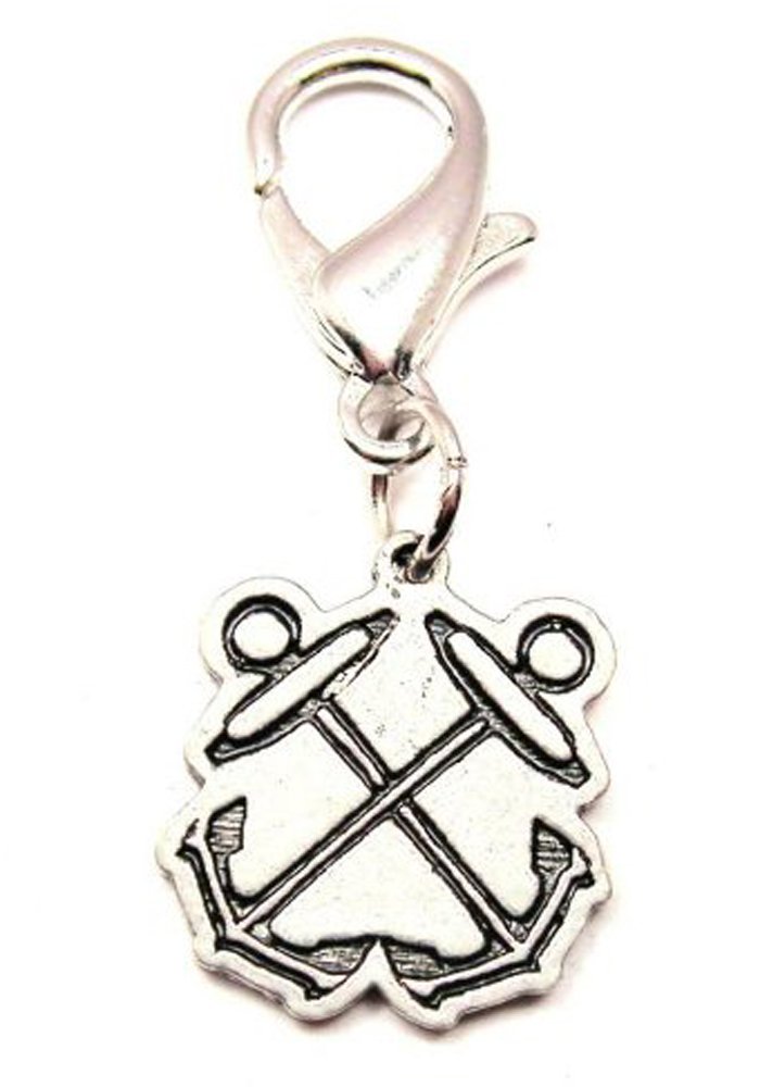 Boatswain Anchors Pewter Charm Zipper Pull - Nautical Jewelry for Backpacks, Jackets & Bags | Perfect for Sailors & Marine Enthusiasts