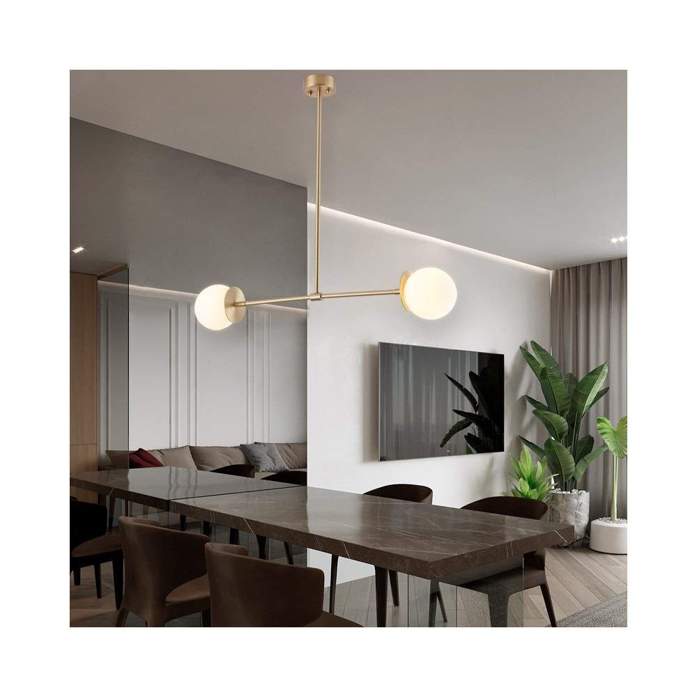 Postmodern Creative Pure Copper Chandelier with Glass Balls - Elegant Lighting for Restaurants, Study Rooms, Offices & Model Homes - Durable & Artistic Ceiling Fixture