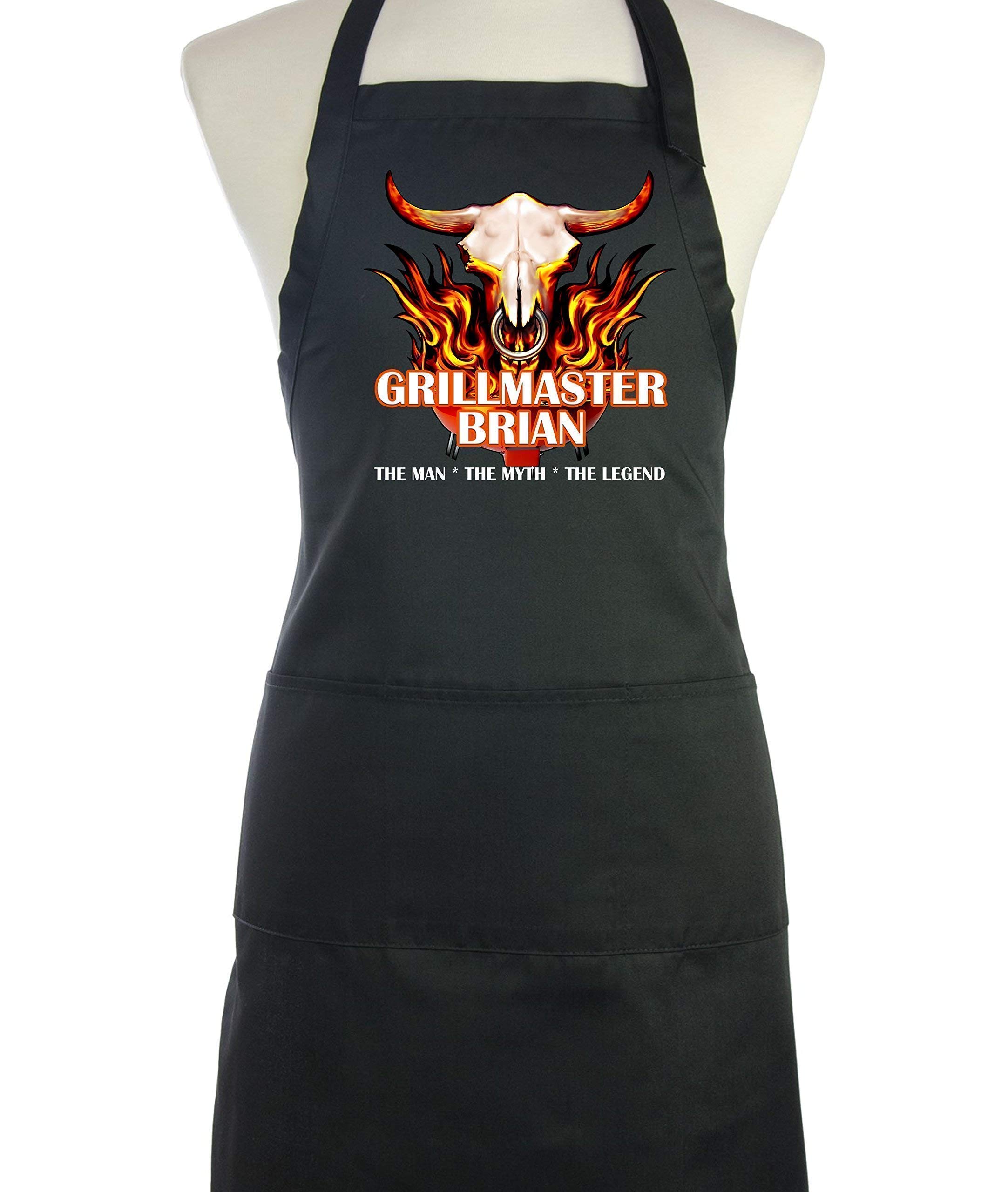 Custom Grill Master BBQ Apron for Men - Personalized & Durable Cooking Apron - Perfect for Grilling, Barbecue Parties & Outdoor Cooking