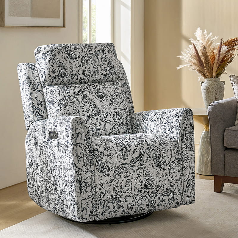 Alois Swivel Rocker Recliner Chair with Adjustable Headrest - Comfortable Living Room Furniture for Relaxing, Reading & Watching TV