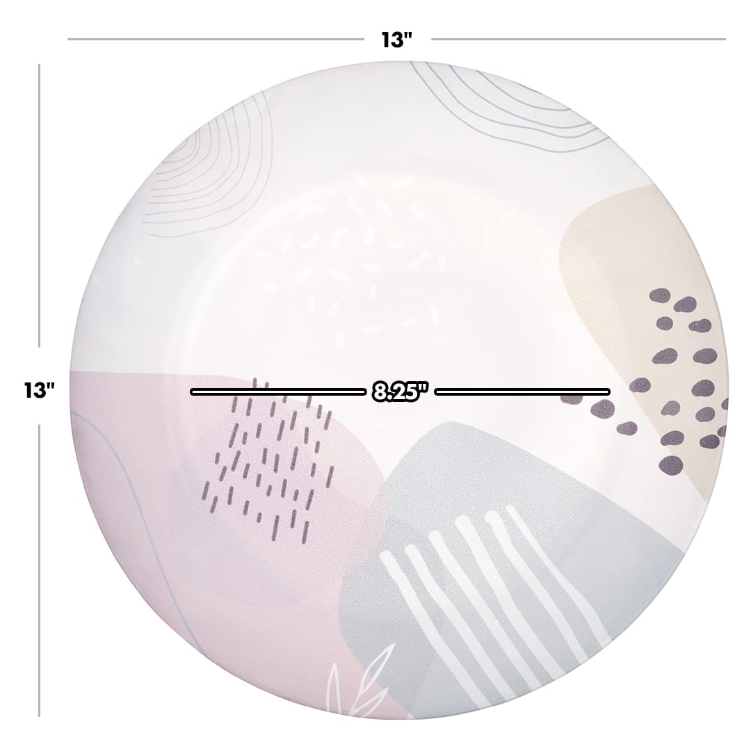 Koyal Wholesale 13-Inch Modern Abstract Acrylic Charger Plates - Bulk Set of 24, Heavy Duty Dinner Plates for Weddings, Birthdays, Baby Showers & Special Events - Elegant Tableware for Formal Dining & Party Decor