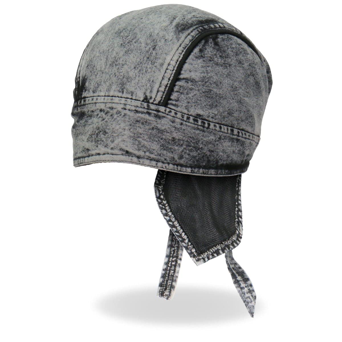 Hot Leathers HWH1107 Charcoal Dye Denim Headwrap - Stylish Motorcycle Bandana for Bikers & Outdoor Enthusiasts - Perfect for Riding, Concerts & Festivals