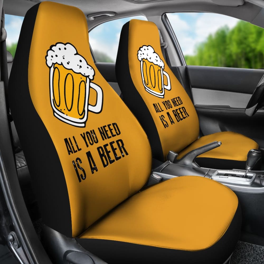 Premium Beer Cheering Car Seat Covers - Waterproof & Durable Seat Protectors for Cars, Trucks & SUVs - Perfect for Tailgating, Sports Events & Beer Lovers