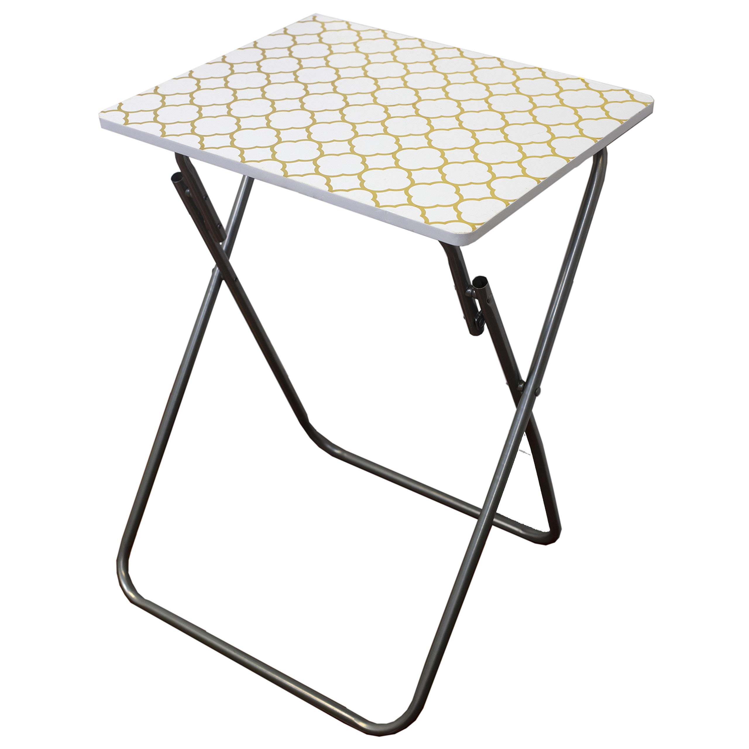 Gold Foldable TV Tray - Multi-Purpose Laptop Desk & Bedside Table for Snacks & Drinks