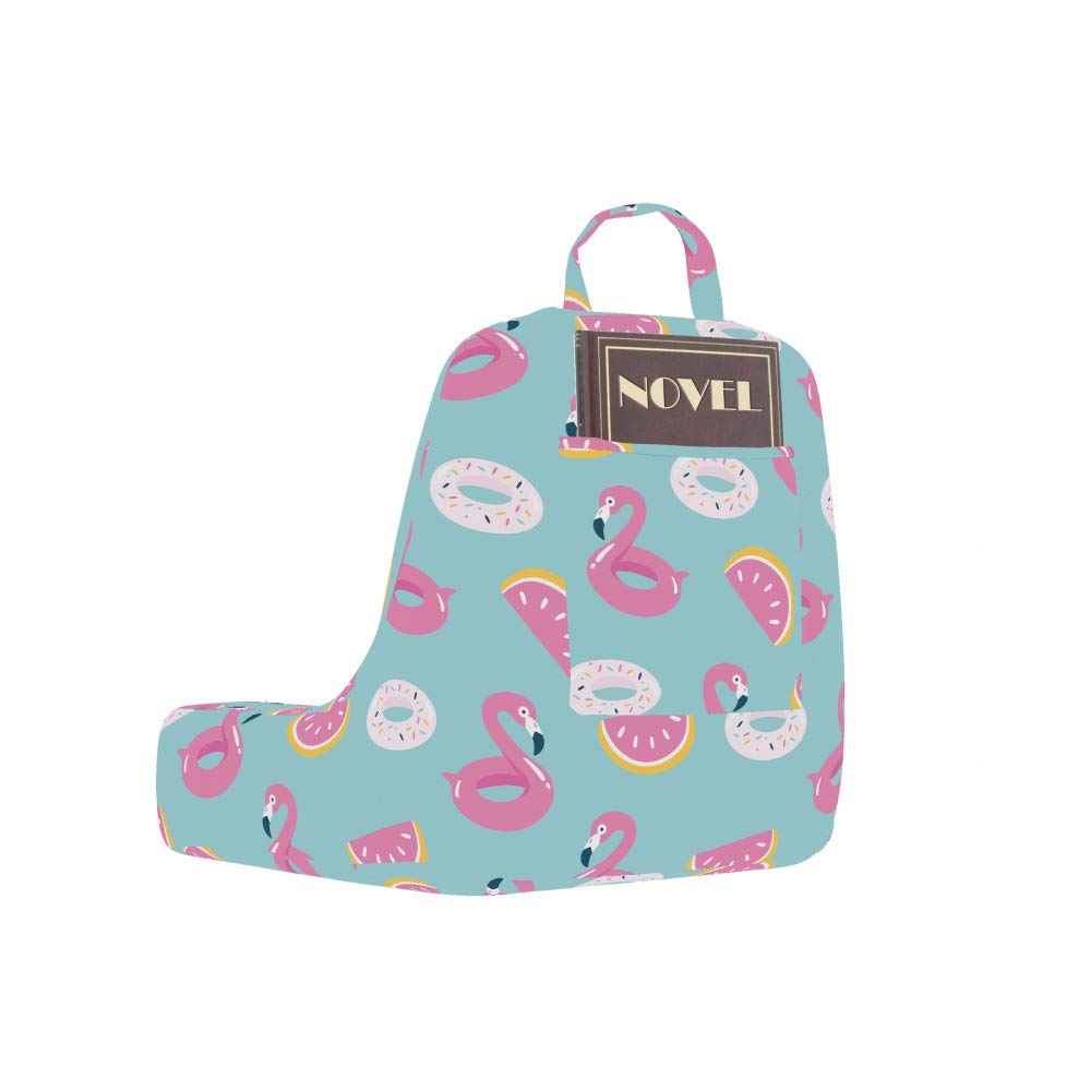 Ambesonne Summer Pink Reading Pillow Cover - Donut & Flamingo Pool Float Pattern, Soft Unstuffed Bed Rest Case, Small Pale Turquoise - Perfect for Beach Reading, Poolside Lounging & Cozy Home Decor