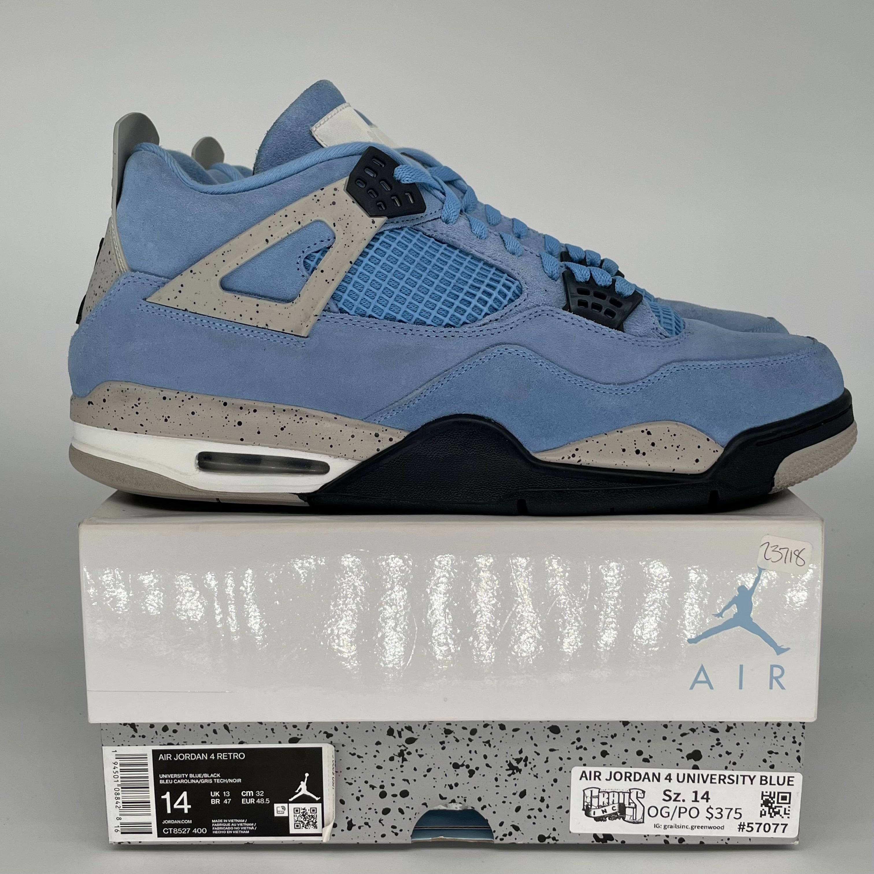 AIR JORDAN 4 UNIVERSITY BLUE MEN'S BASKETBALL SHOES SIZE 14 - CT8527-400 | Retro Sneakers for Casual Wear, Street Fashion & Sneaker Collectors