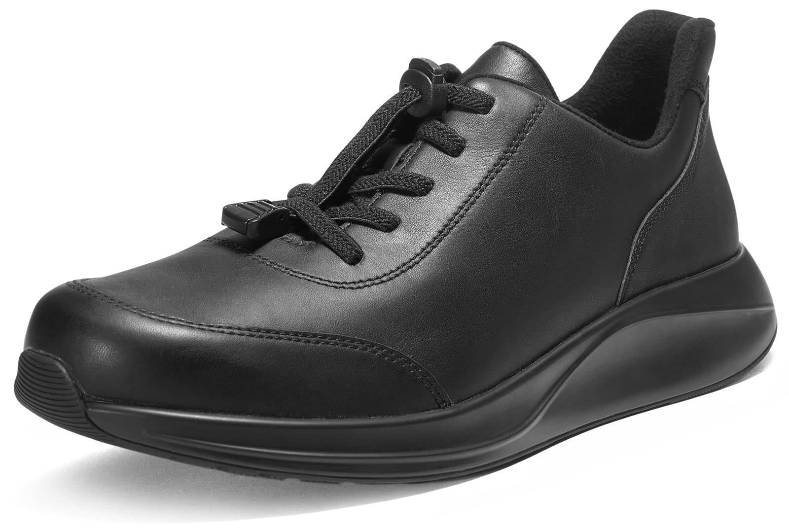RICHSTEPS Men's Orthopedic Sneakers for Plantar Fasciitis - Wide Width Diabetic Shoes with Arch Support & Shock Absorption - Heel Pain Relief Walking Shoes - Auto Buckle Design - Perfect for Daily Wear, Work & Outdoor Activities - Black