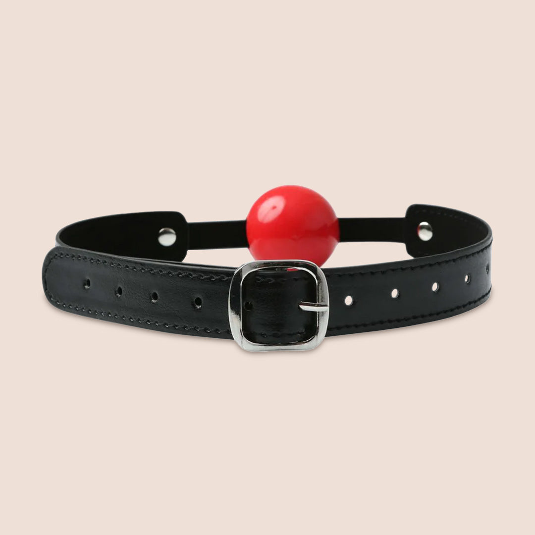 Soft Rubber Ball Gag for Adults - Breathable BDSM Gag with Adjustable Strap for Bondage Play, Role Play & Sensory Deprivation - Sex & Mischief Collection