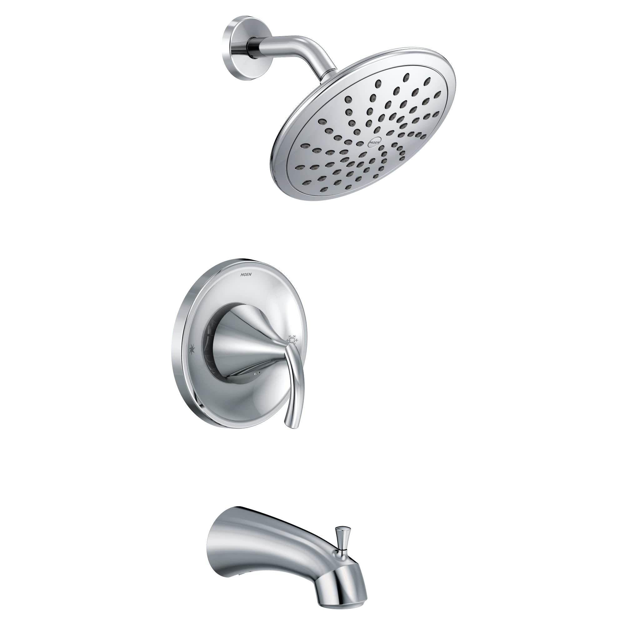 Moen T2843EP Glyde Tub Shower Faucet System - Chrome Finish, Rainshower Showerhead (No Valve Included) | Perfect for Bathroom Renovation & Modern Home Upgrade