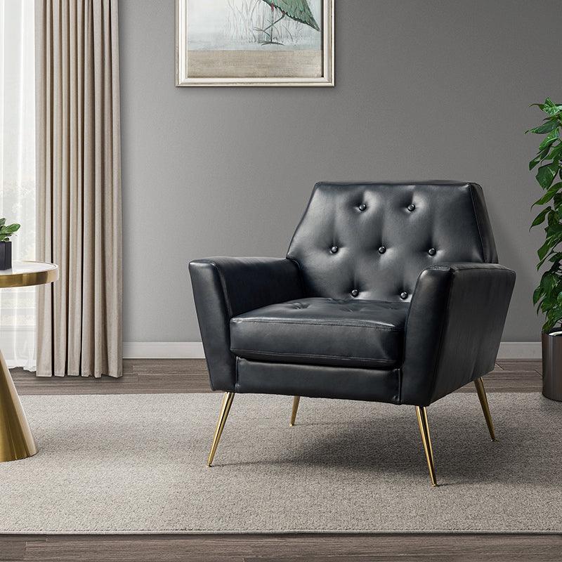 Raelynn Vegan Leather Armchair - Modern PU Leather Lounge Chair for Living Room, Office & Bedroom - Eco-Friendly Faux Leather Accent Chair for Home Decor