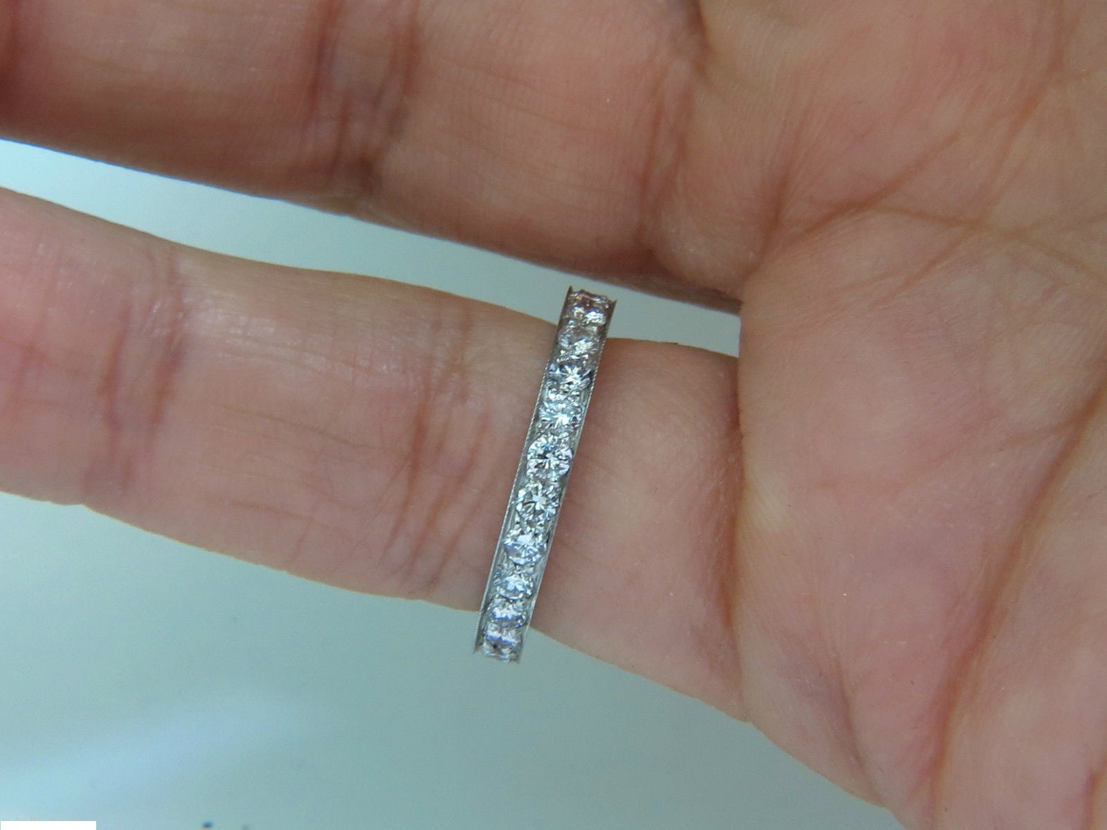 1.70ct Diamond Eternity Ring 14K White Gold F/SI Size 6.5 - Full Cut Round Brilliant Wedding Band for Anniversary, Engagement & Special Occasions