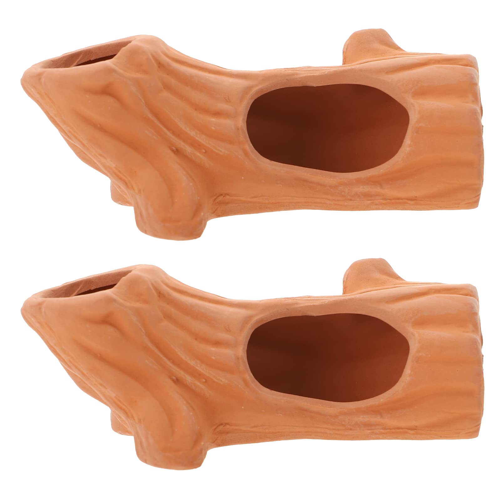 2PCS Ceramic Fish & Shrimp Hideout House - Aquarium Cave Decor for Fish Tanks, Terrariums - Natural Purple Clay Hiding Spots for Betta Fish, Shrimps & Aquatic Pets - Perfect for Aquatic Landscape & Breeding Safety