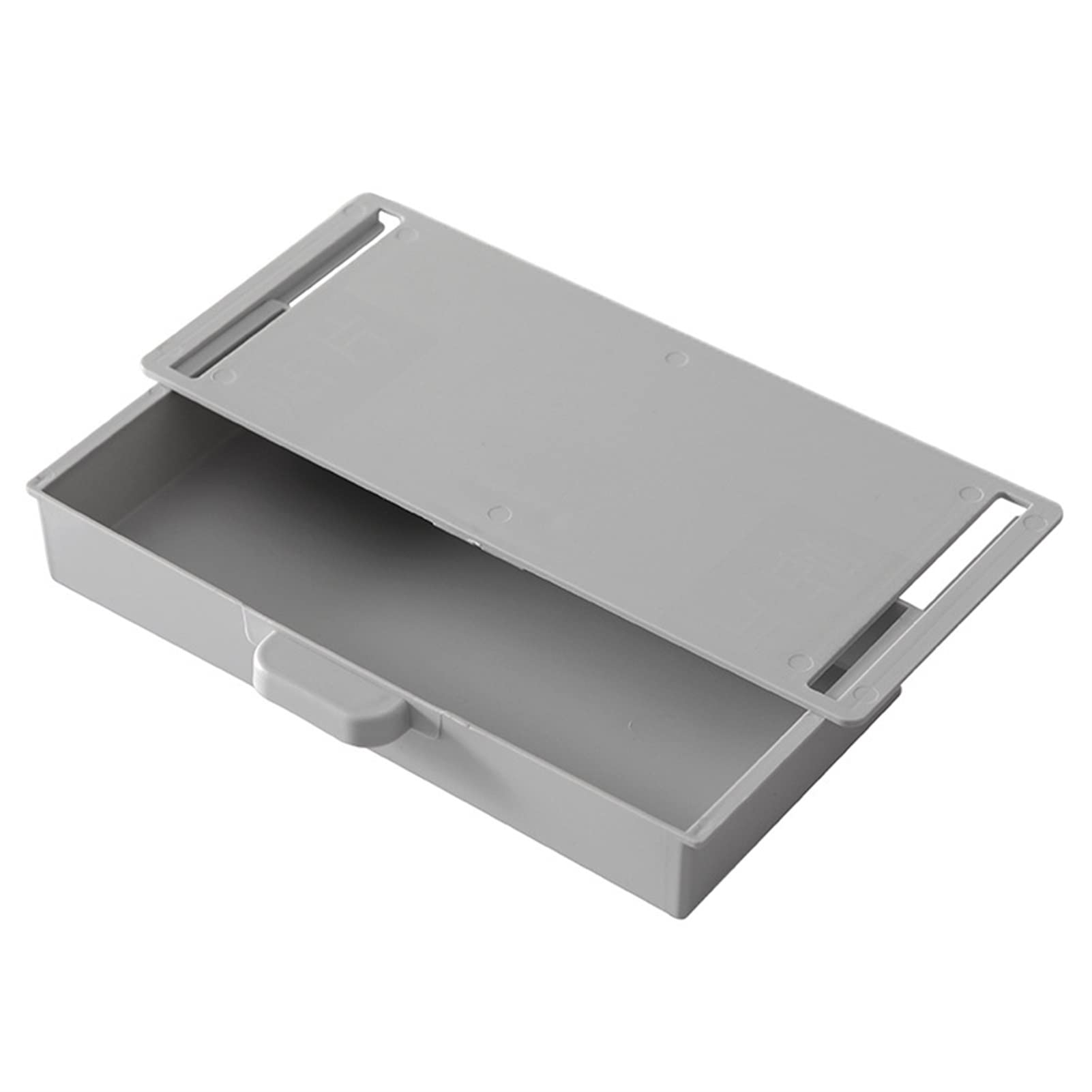 Self-Adhesive Under Desk Storage Drawer Organizer - Plastic Hidden Drawer for Makeup, Jewelry, Kitchen Supplies & Office Accessories - Universal Fit, Space-Saving Solution (Grey) - Perfect for Bedroom, Bathroom & Home Office Organization