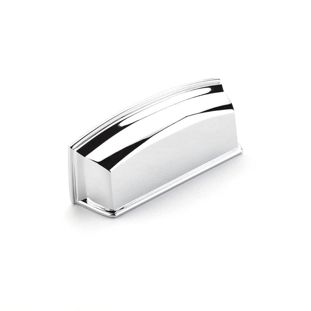 Modern Chrome Cabinet Cup Drawer Pulls - Sleek Kitchen Drawer Handles for Cabinets & Furniture (Perfect for Home Renovation & DIY Kitchen Upgrade)
