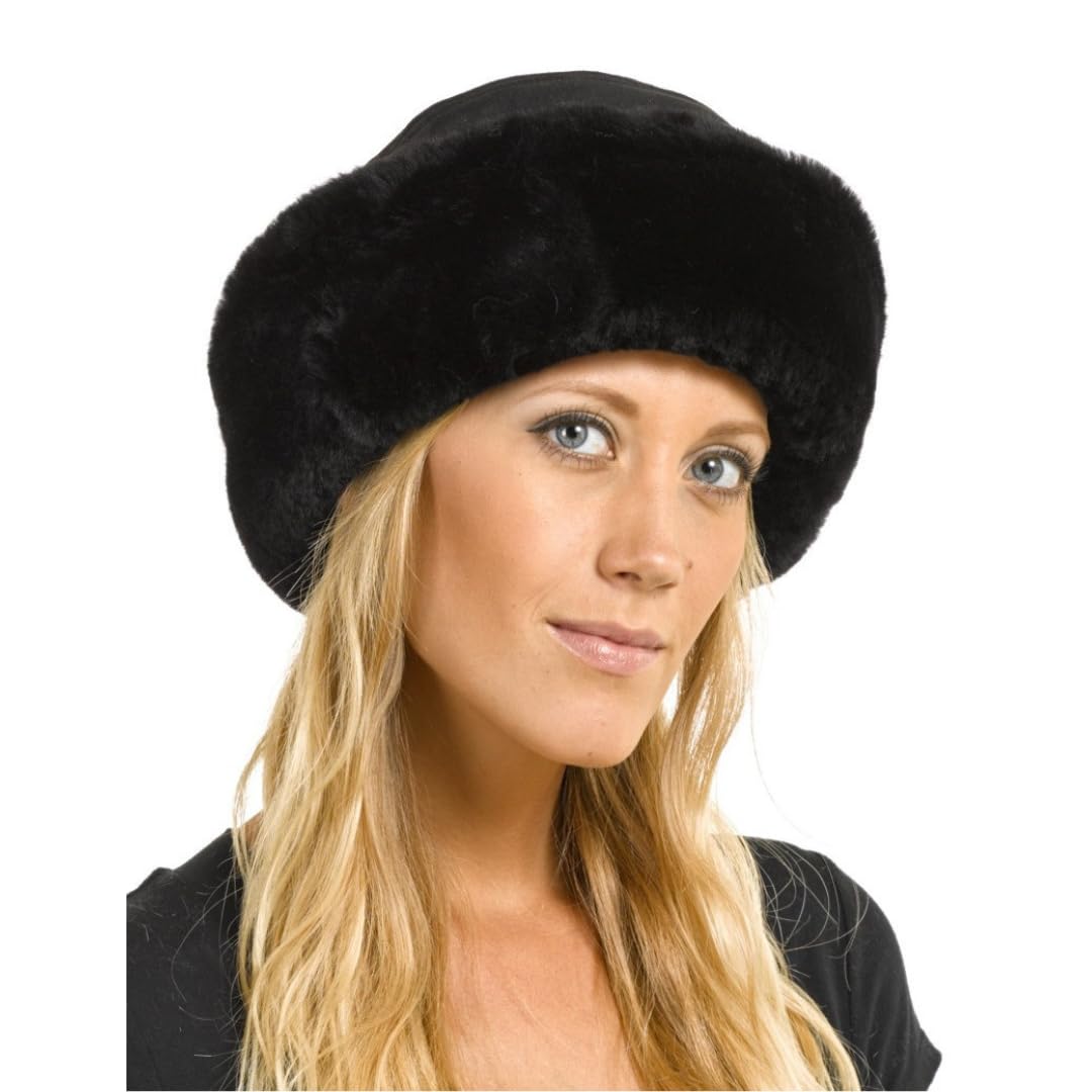 Premium Kelowna Shearling Sheepskin Hat for Men & Women - Cozy Winter Beanie for Cold Weather, Outdoor Activities & Fashion Accessory