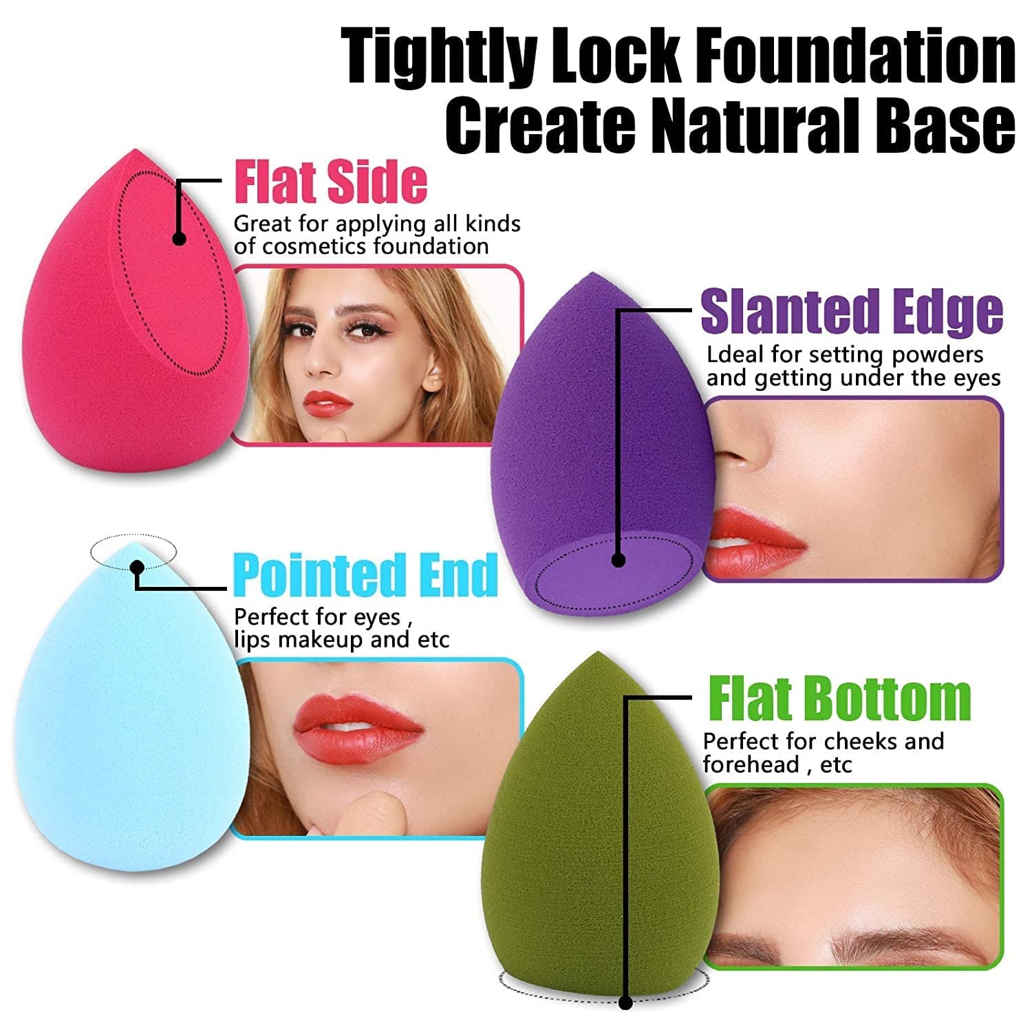 GFF Makeup Sponge with Storage Box - Reusable Cosmetic Puff for Foundation, Concealer & Blending (Multicolor) - Perfect for Travel, Home & Professional Makeup Kits