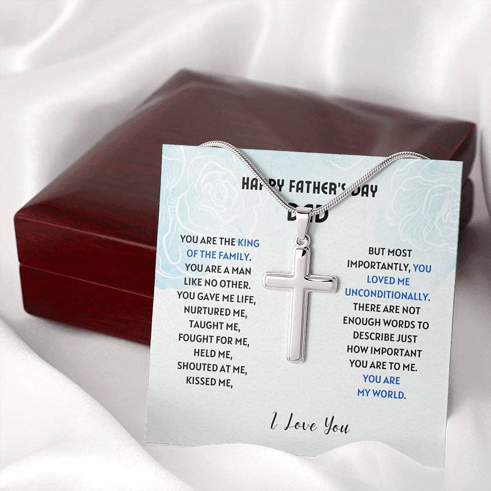 Artisan Cross Necklace for Dad - Father's Day Gift & Birthday Present | Religious Jewelry