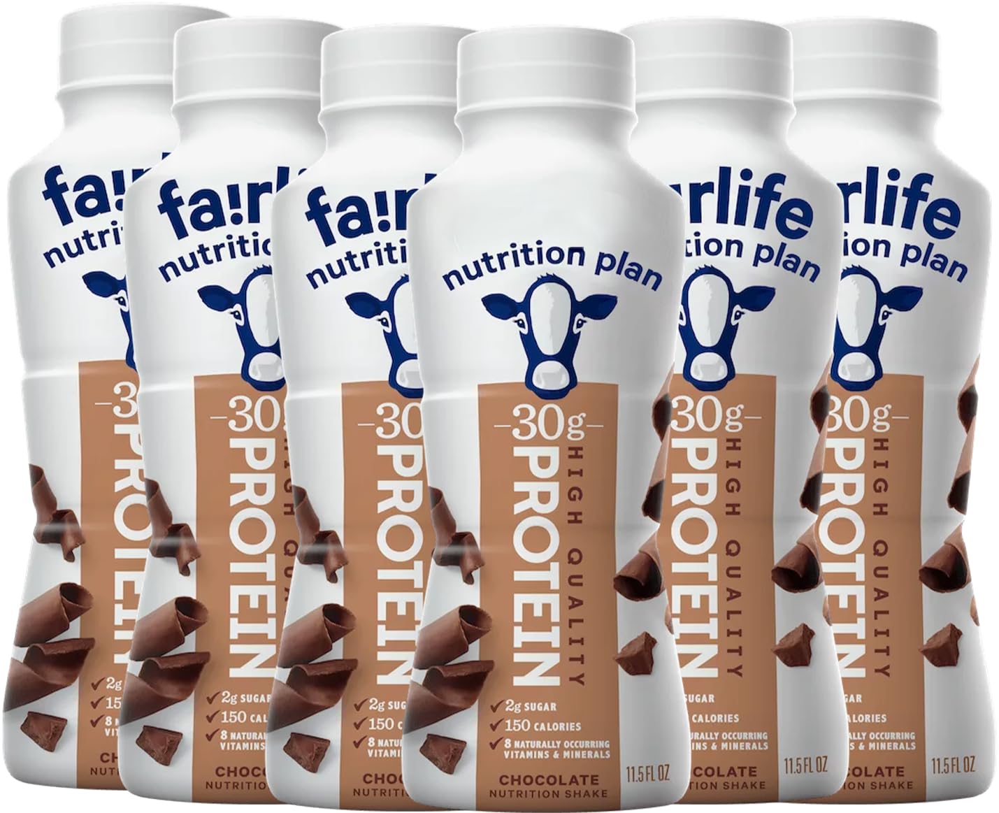 Fairlife Protein Shake 30g Nutrition Plan - High Protein Drink with 30g Protein, Low Sugar, Lactose Free - Pack of 8 Bottles for Gym Workout, Post Exercise Recovery & Healthy Breakfast On-The-Go