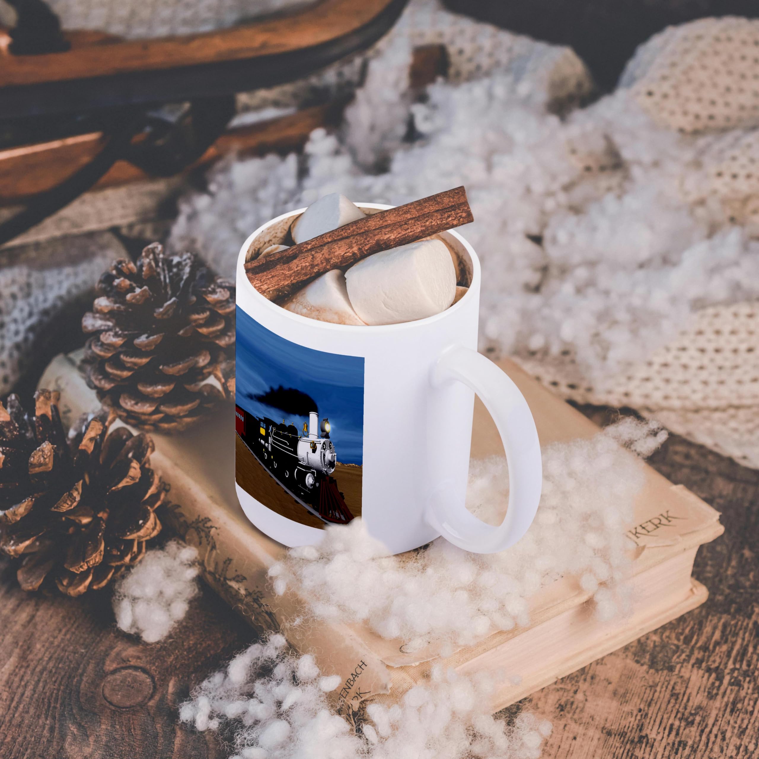 3D Rose 15oz Happy Train Kids Coffee Mug - Funny Novelty Gift for Coffee Lovers - Perfect for Home, Office & Gifts